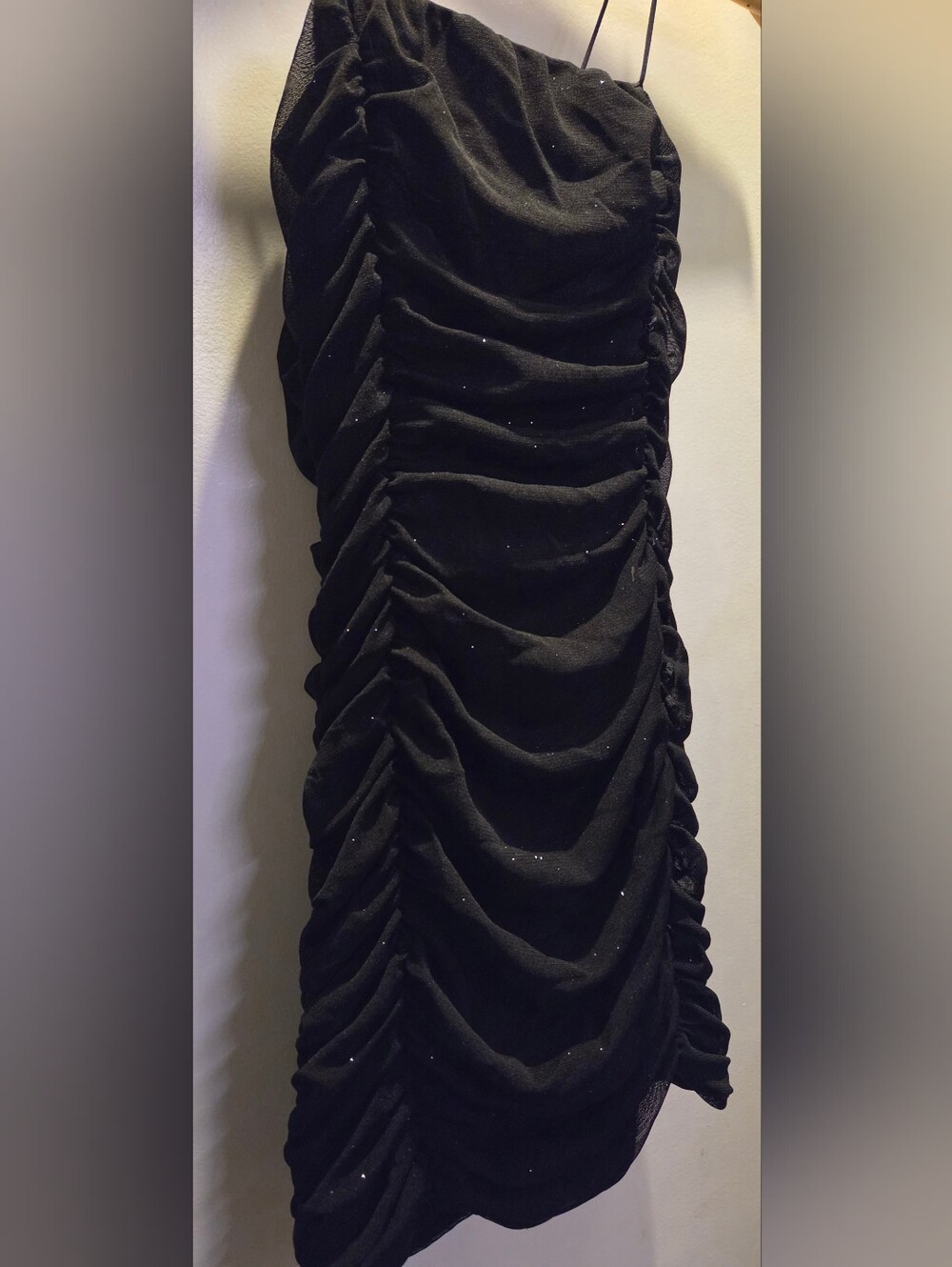 Black Ruched Sparkle Women’s Dress